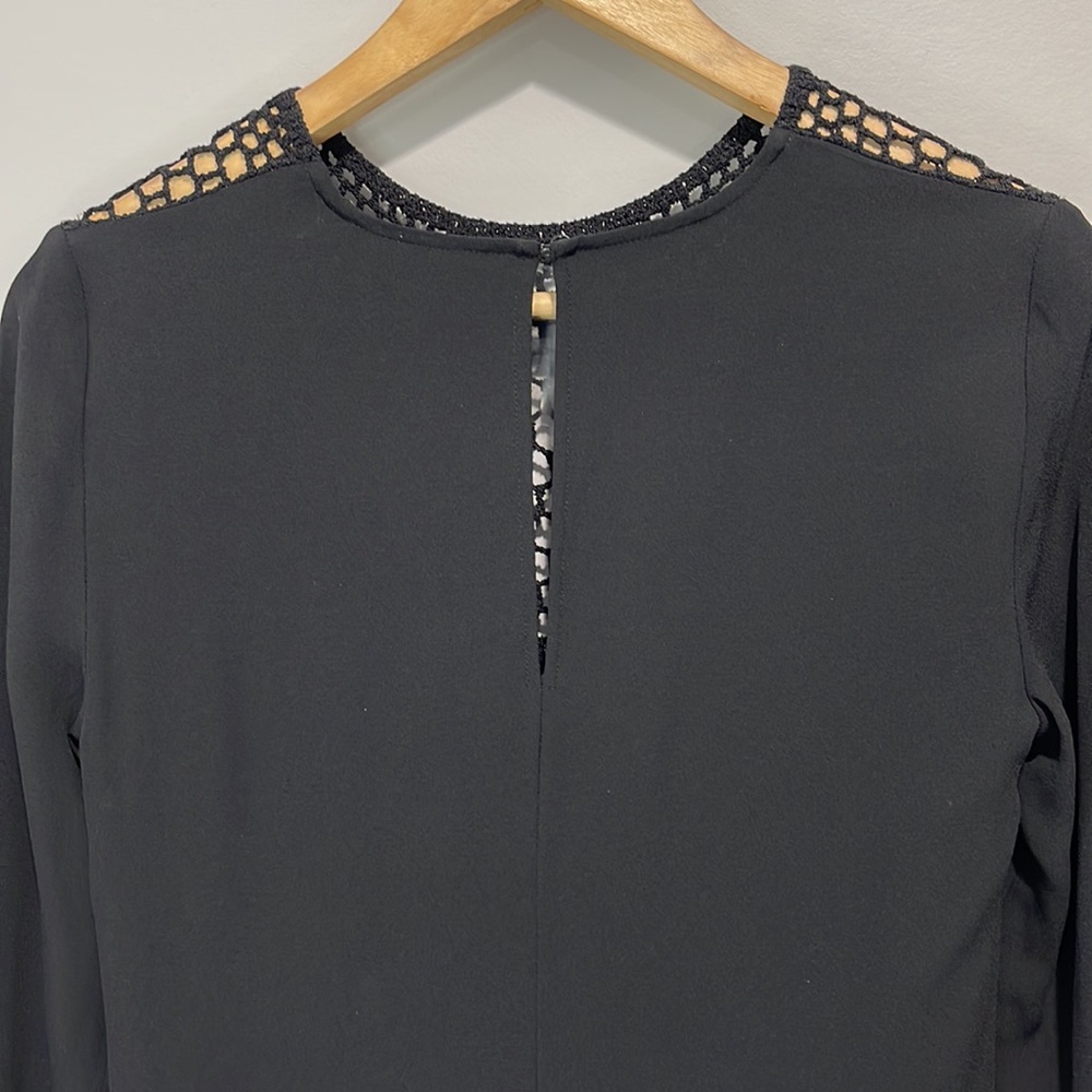 NWT A.L.C. Night Out Crochet Yoke black Dress size 0 cocktail night out - Picture 5 of 13